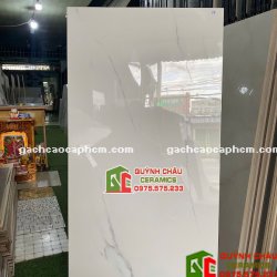 Gạch ốp lát 60x120 bóng kính trắng vân nhẹ