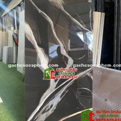 Gạch ốp lát ấn độ 60x120 màu đen vân đá trắng siêu bóng