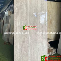 Gạch Travertine vân đá xám nhạt 60x120 bóng kiếng