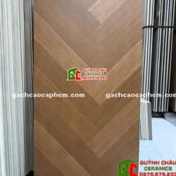 Gạch trung quốc giả gỗ vân xương cá màu nâu 60x120cm