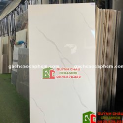 Gạch Vicenza 60x120 bóng trắng vân mây