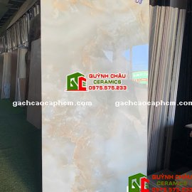 Gạch 60x120 bóng kính xương trắng nâu vân đá                       