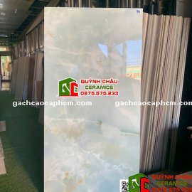 Gạch 60x120 bóng kính xanh ngọc vân cẩm thạch                  