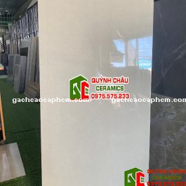 Gạch 60x120 màu xi măng xám sáng không vân Cenment Bianco bề mặt bóng