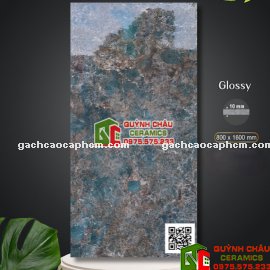 Gạch Apodio ốp lát 80x160 đá xanh ngọc bóng kiếng vi tinh