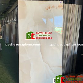 Gạch full body 60x120 bóng kính kem vàng cam cao cấp                              