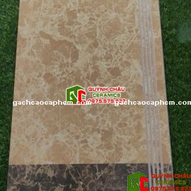 Gạch lát cầu thang 47x100 nâu be giả đá