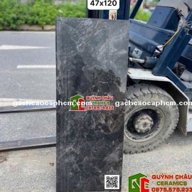 Gạch lát cầu thang 47x120 đen vân đá cao cấp