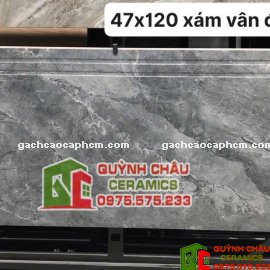 Gạch lát cầu thang 47x120 xám giả đá đẹp