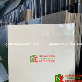 Gạch lát nền 100x100 bóng kính màu kem cao cấp