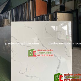 Gạch lát nền 120x120 ấn độ trắng vân bóng kính             