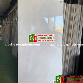 Gạch lát nền 60x120 ấn độ xám kem bóng kính              