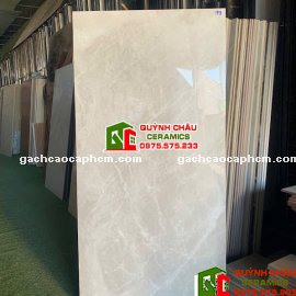 Gạch lát nền 60x120 bóng kính kem xám vân trắng              