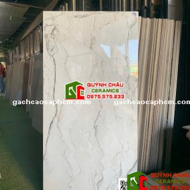 Gạch lát nền 60x120 bóng kính xám trắng vân rạn                        