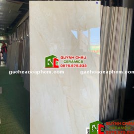 Gạch lát nền 60x120 kem vân đá ivory bóng kính                     