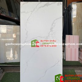Gạch lát nền 60x120 trắng vân baby skin ấn độ cao cấp
