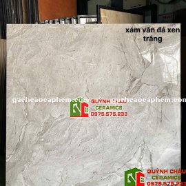 Gạch lát nền ấn độ 120x120 xám vân đá Marble bóng kiếng