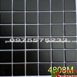 Gạch mosaic 306x306 mờ đen tuyền men gốm trơn đẹp HD