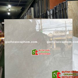 Gạch nhập khẩu ấn độ 1000x1000mm bóng kiếng xám vân đá