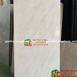 Gạch ốp lát CMC 60x120 bóng kính xám nhạt vân đá