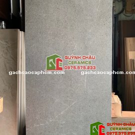 Gạch terrazzo 80x160 mờ xám đậm đá mài