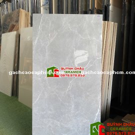 Gạch Vicenza 60x120 bóng xám vân trắng
