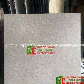 Gạch xương đá trắng 120x120 terrazzo full body mờ xám                   