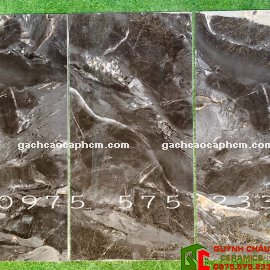 Gạch đồng chất 60x120 khắc kim vân đá nâu đen siêu bóng nổi bật cao cấp