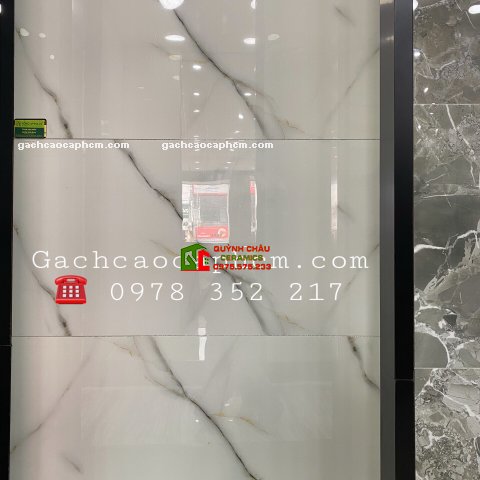 Gạch Bóng Kiếng Cao Cấp 60x120 Đá Marble Trắng Vân Đen