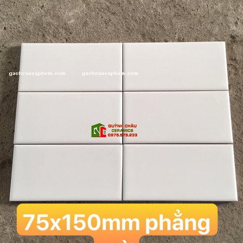 Gạch Thẻ Trắng Phẳng Mờ 75x150