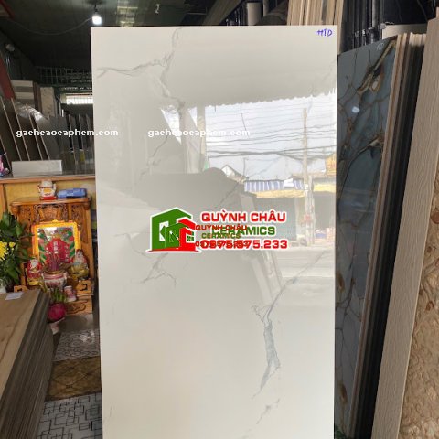 Gạch 60x120 bóng kính trắng vân mây