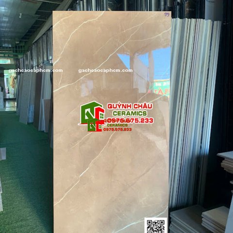 Gạch 60x120 nâu vàng bóng kính         