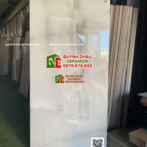 Gạch 60x120 xám trắng vân đá bóng kính          