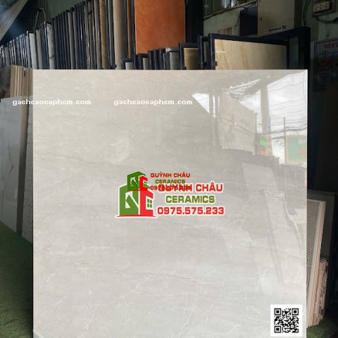 Gạch ấn độ 120x120 xám vân đá bóng kính cao cấp