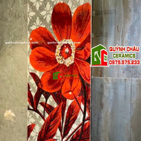 Gạch bông hoa 120x240 mosaic đá thủy tinh đẹp cao cấp