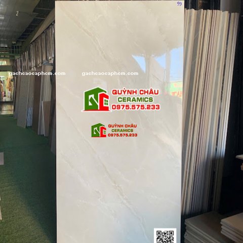 Gạch bóng kính 60x120 trắng xám vân đá            
