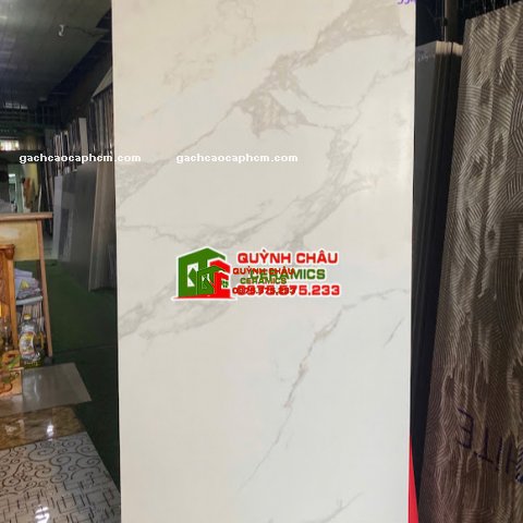 Gạch bóng mờ 60x120 marble trắng vân baby skin