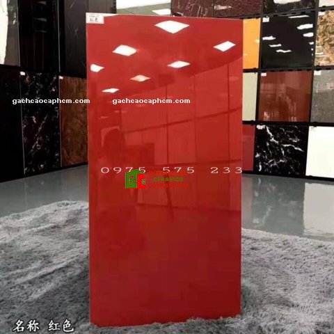 Gạch cao cấp 60x120 màu đỏ trơn siêu bóng nhập khẩu