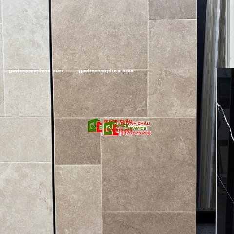 Gạch giả cổ 60x120 mix đa kích thước màu nâu nhạt