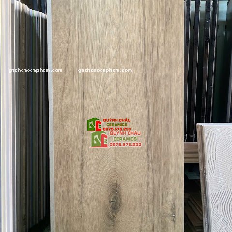 Gạch giả gỗ khổ lớn màu nâu óc chó 60x120cm