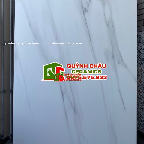 Gạch khổ lớn 120x180 bề mặt mờ xám trắng vân khói Satuario Marble ấn độ