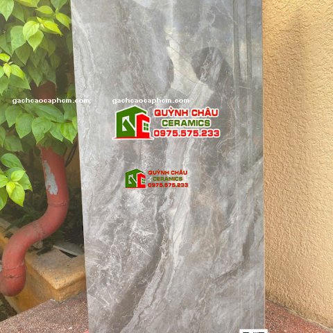 Gạch lát cầu thang 47x100 giả đá xám