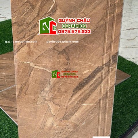 Gạch lát cầu thang 47x100 nâu vân đá