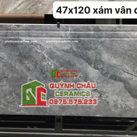Gạch lát cầu thang 47x120 xám giả đá đẹp