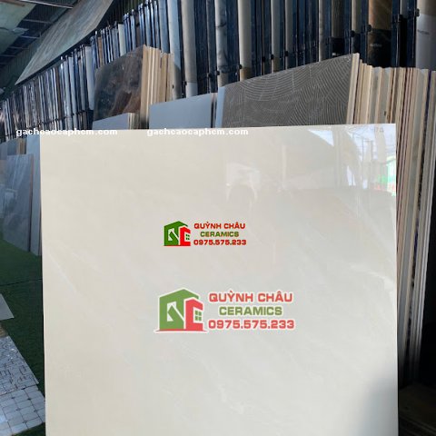 Gạch lát nền 100x100 bóng kính màu kem cao cấp