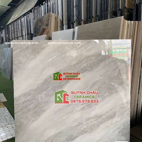 Gạch lát nền 100x100 xám vân đá bóng kính          