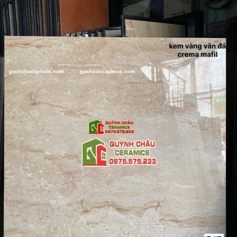 Gạch lát nền 120x120 ấn độ kem vàng vân đá bóng kiếng