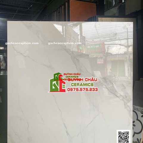 Gạch lát nền 120x120 bóng trắng vân mây full body                        