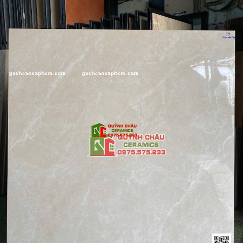 Gạch lát nền 120x120 kem bóng vân nhện trắng