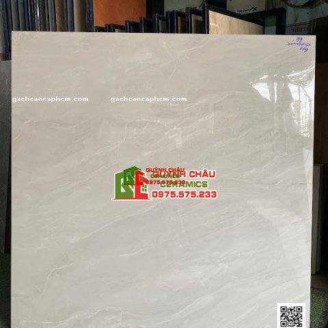 Gạch lát nền 120x120 vân sóng xám nhạt bóng kính